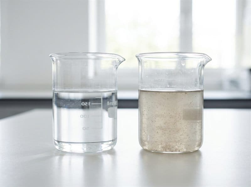Comparativa de turbidez del agua en un análisis en Silleda
